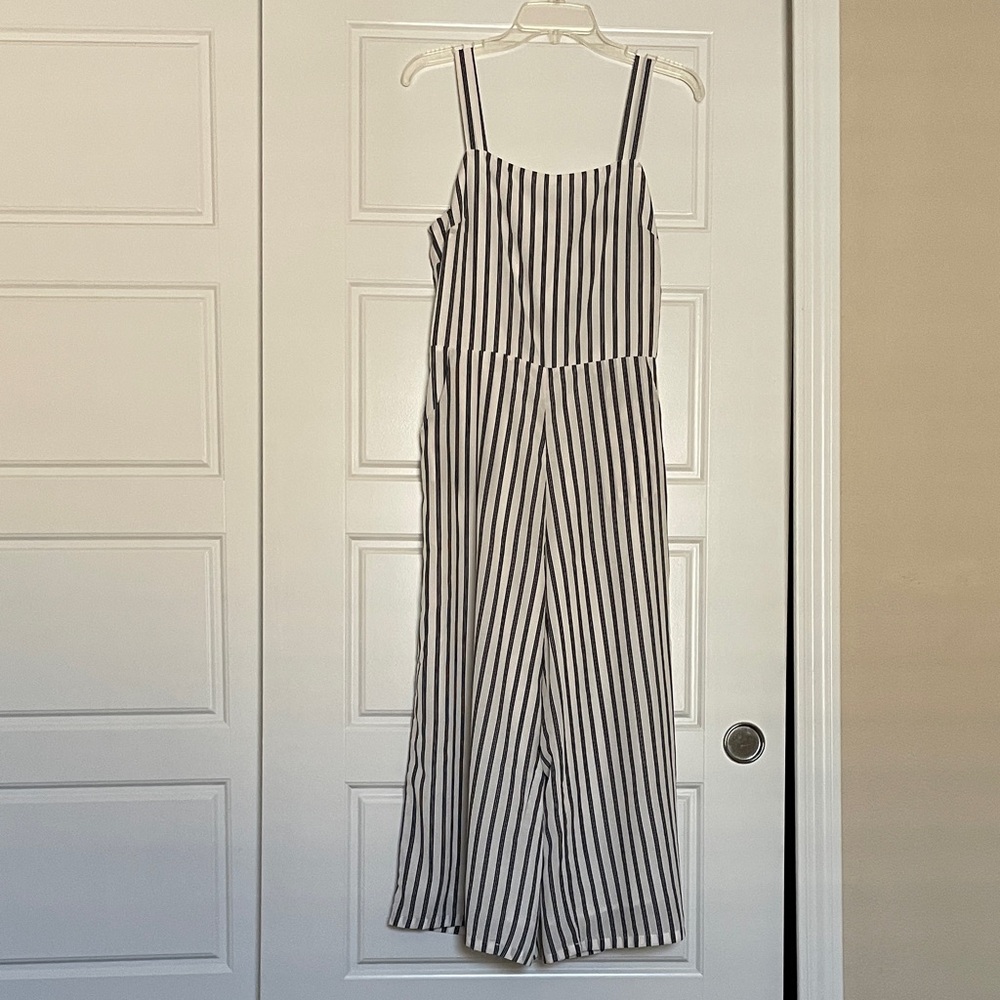 fab'rik Black and White Cropped Jumpsuit